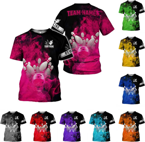 Mostprints Personalized Name Bowling Shirts for Men and Women 3D, Bowling Shirts for Team Bowling, Bowling Shirts Gift