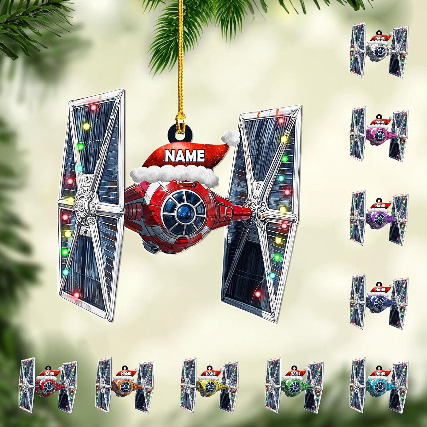 Personalized Space Rocket Ship Christmas Ornament, Space Gifts, Rocket Ornament, Planet Ornament, Spaceship Ornament, Custom Space Gift (Acrylic, Style 5)