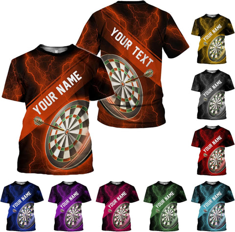 HomeDesign Personalized Dart Shirts, Darts Shirts for Men, Dart Jerseys for Teams, Dartboard Players Shirt Darts Board Gift