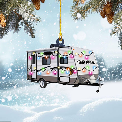 Artparel Personalized Camping Ornaments, Camping Christmas Ornaments, Camper Christmas Ornaments, Camping Ornaments for Christmas Tree, Camper Tree Ornament, Camper Gingerbread (CP11)