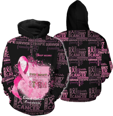 Mostprints Personalized Name Breast Cancer Shirts for Women 3D, Breast Cancer Shirt, Breast Cancer Gifts for Women S-5XL