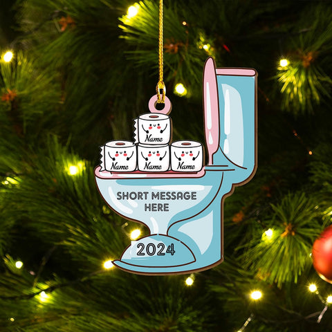 Personalized Toilet Paper Ornament, 2024 Christmas Ornament Toilet Paper, Funny Toilet Paper Roll Ornament, Hanging Glass Toilet Ornaments for Christmas Tree, Gifts for Christmas (Style 4)