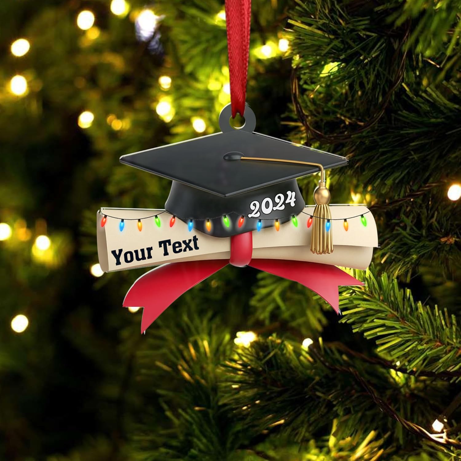 AOVL Graduation Ornament, Graduation Ornaments Class of 2023, Graduation Cap and Scroll Xmas Gift, Graduation Christmas Xmas Tree Ornaments, Gifts for Graduate, School Ornaments (HGRA5)