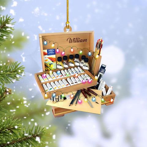 AOVL Personalized Painting Ornament, Artist Christmas Ornament, Drawing Ornament Gift, Painter Christmas Ornament, Painting Artist Ornament, Painting Tool Ornament Painter (Painting 16)