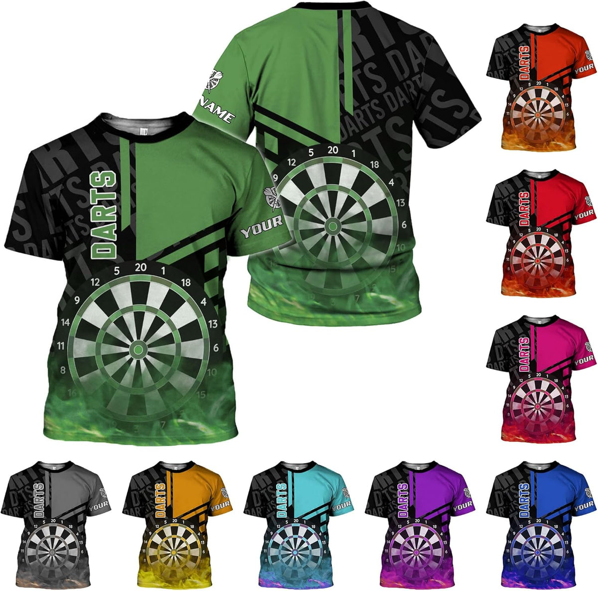 mostprints Personalized Dart Shirts, Darts Shirts for Men, Dart Jerseys for Teams, Dartboard Players Shirt Darts Board Gift