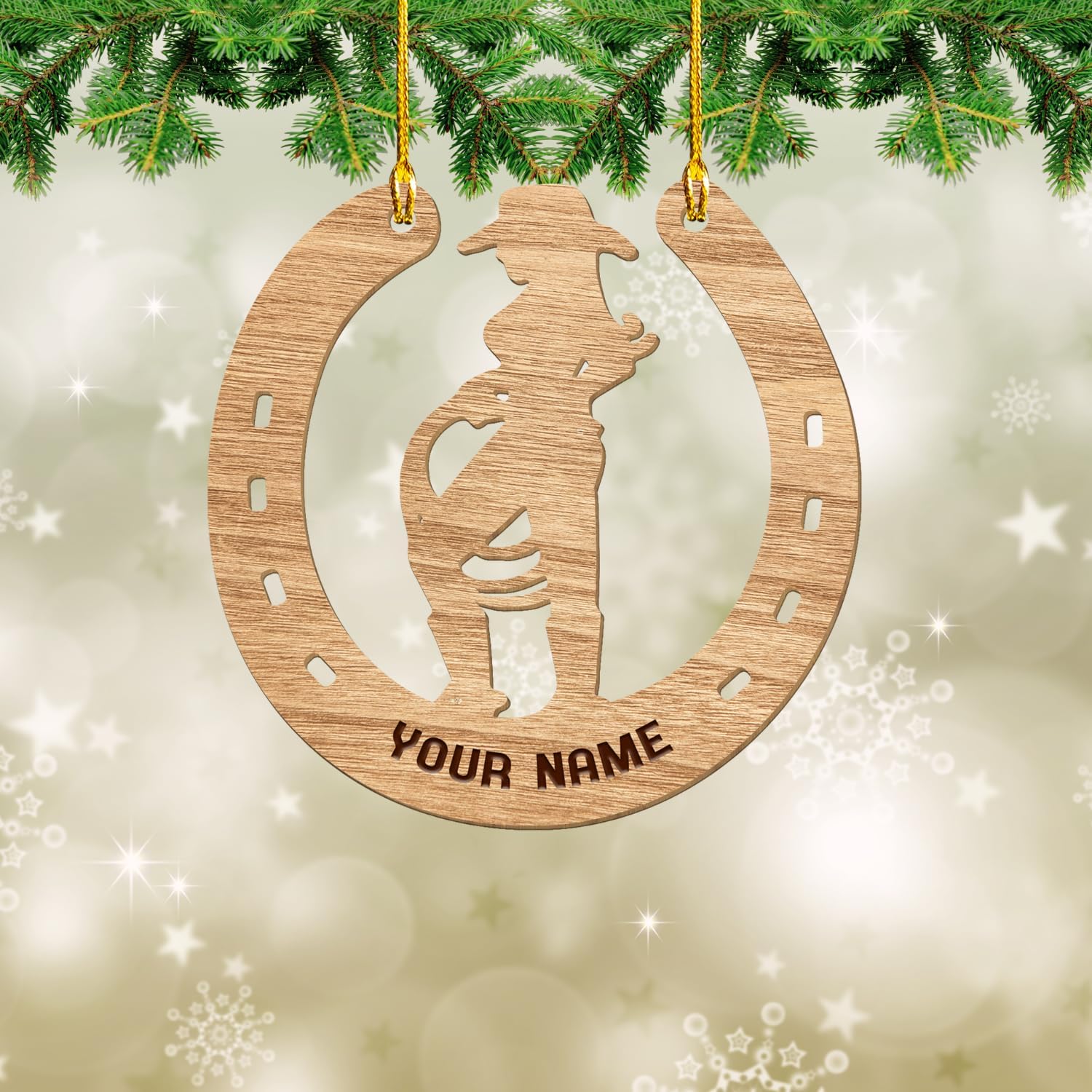 MAPrints Personalized Cowboy Ornament, Horse Ornament 2024, Cowboy Christmas Ornaments, Boy on Horse, Western Cowgirl Ornaments, Cowboy Boots and Hat Christmas Ornament (CB 11)