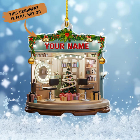 Mostefy Personalized Barber Ornaments for Christmas Tree 2024, Hair Dresser Christmas Ornaments, Hair Stylist Ornaments, Hair Salon Christmas Tree Ornaments Xmas Decor (Barber17)