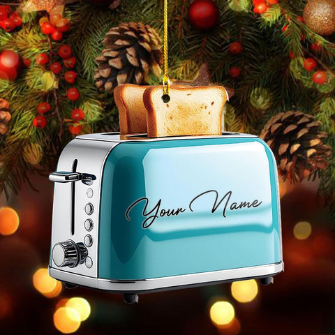 Personalized Toaster Christmas Ornament, Christmas Tree Decor, Loved Kitchen Toaster Ornament, Christmas Hanging Ornament Gift (Acrylic, Style 4)