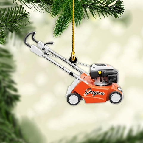 Personalized Lawn Mowers Christmas Ornaments 2024, Push Mower Ornament, Lawnmower Acrylic Wood 2D Flat Ornaments, Riding Lawn Mower Christmas Tree Decorations, Large Lawn Ornaments for Xmas (GLM 1)