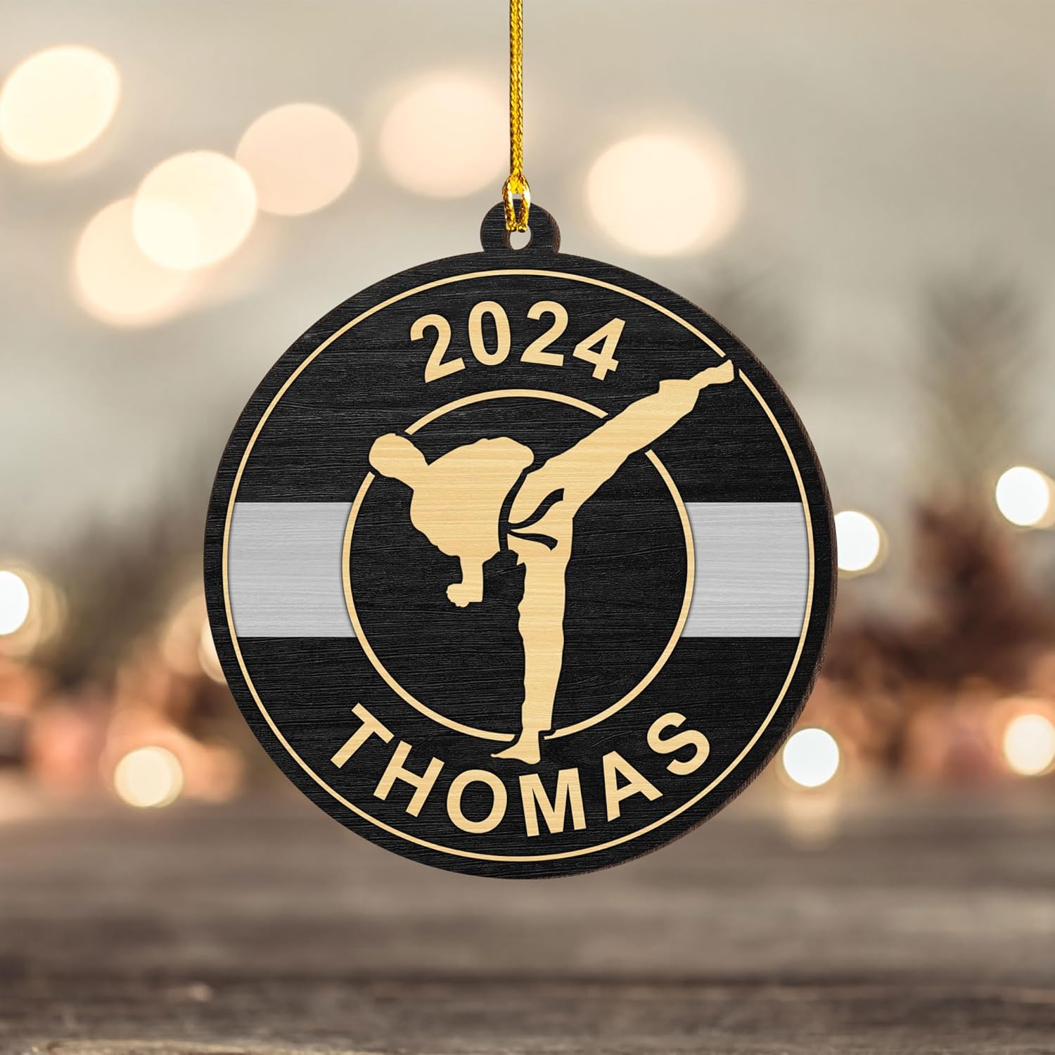 Artparel Personalized Karate Ornament Karate Uniform Ornaments Gifts for Karate Lovers Karate Gift Christmas Ornament 2023 Taekwondo Ornament Jiu Jitsu Ornament Gift for Karate (KRT10)
