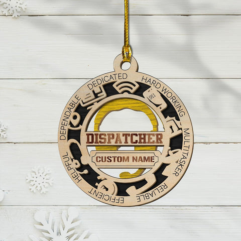 Personalized 911, Dispatch, Emergency 911, Dispatcher Ornament, 911 Ornament Thin Gold Line Dispatcher Christmas Ornament Our First (DP2)