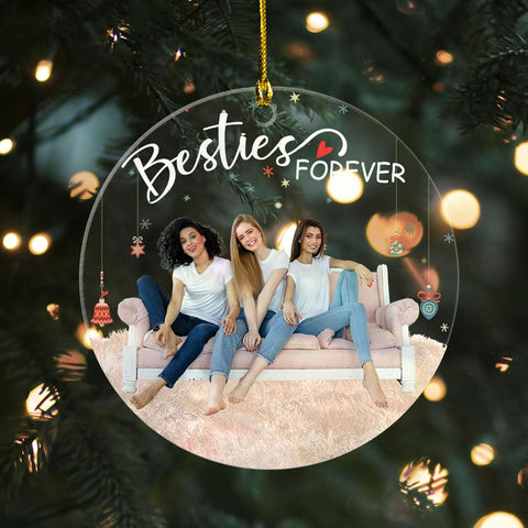 MAPrints Personalized Best Friend Ornament, Custom Christmas Friendship Gift, Xmas Besties Gift for Christmas Tree 2024, Good Friend Christmas Ornaments Friends Bestie Ornaments (BFF 25)