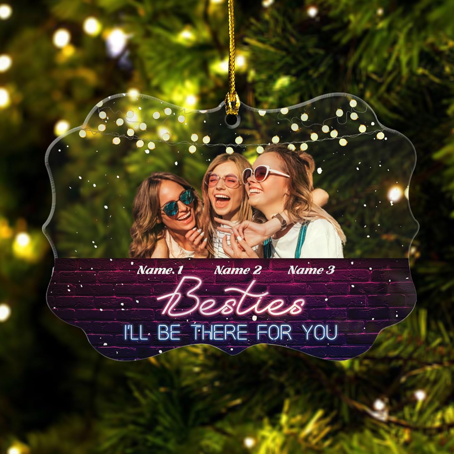 MAPrints Personalized Best Friend Ornament, Custom Christmas Friendship Gift, Xmas Besties Gift for Christmas Tree 2024, Good Friend Christmas Ornaments Friends Bestie Ornaments (BFF 24)