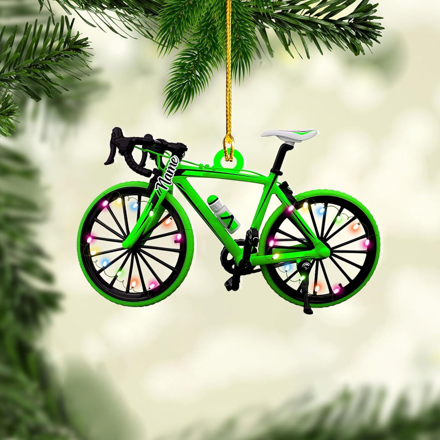 Artparel Personalized Mountain Biking Christmas Ornament 2024 Mountain Biking Keepsake Biking Lovers Ornament Christmas Acrylic Flat Ornament Gift for Biker Riding Ornament (BR 11)