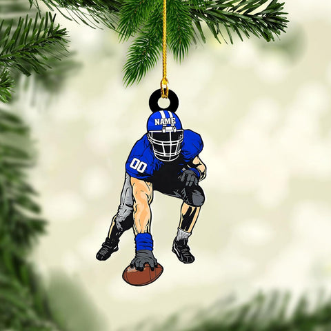 Artparel Personalized Football Ornament Customized Football Christmas Ornaments Football Ornament Christmas Hanging Décor Gift for Football Fans Football Gifts Gift for Football Player (FB 19)