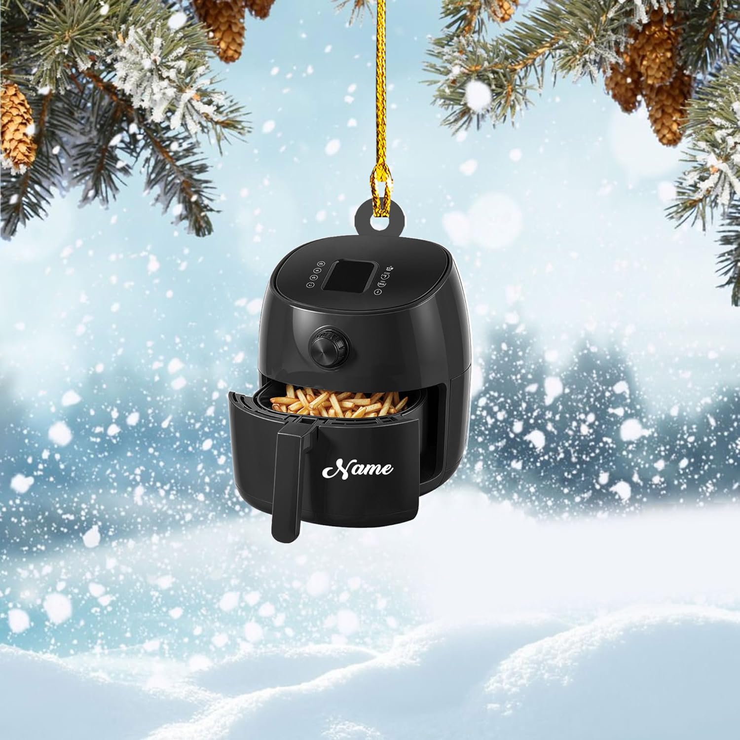 Personalized Air Fryer Ornament, Air Fryer Christmas Ornaments, Kitchen Tools Ornaments Christmas, Cooking Lovers Christmas Acrylic Ornament, Chef Christmas Decor, Kitchen Decoration (FR5)
