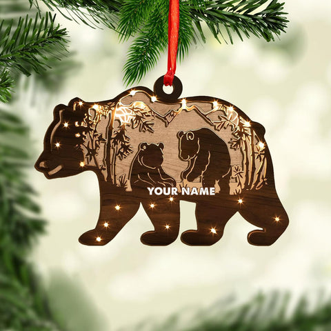 MAPrints Personalized Panda Ornament Xmas Tree, Panda Acrylic Or Wood Flat Shape Ornament Christmas 2024, Panda Lovers Ornament Xmas Decor, Panda Bear Gifts Panda Bamboo Hanging Ornament (Panda 3)