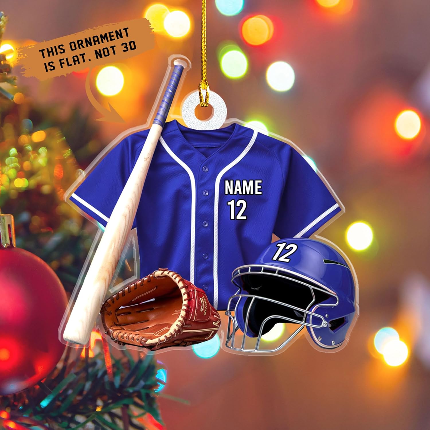 Mostefy Personalized Name Number Baseball Christmas Ornaments 2024, Baseball Ornaments for Christmas, Xmas, Gift Baseball Ornaments Pine Hanging (Multi 7)