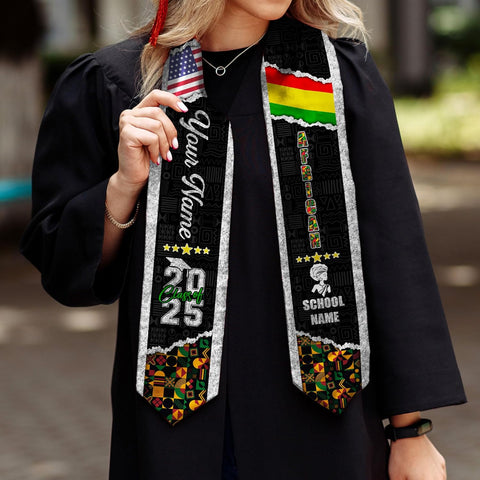 African American Graduation Sash, Graduation Stole Customize, African Graduation Sash, Graduation Stole Class of 2025
