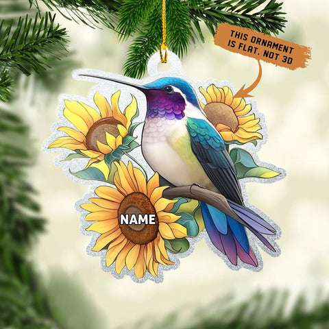 Personalized Hummingbird Ornaments for Christmas Tree 2024, Hummingbird Christmas 2024 Ornament, Bird Wood Acrylic 2D Flat Shape Ornament, Gifts for Bird Lovers (NBird 2)