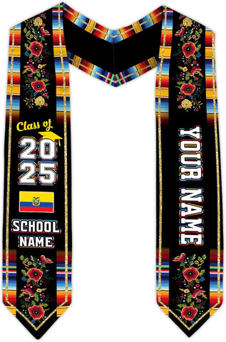 Pretyprints Ecuador Graduation Stole, Ecuadorians American Flag Graduation Sash 2025, Ecuadorians Graduation Sash
