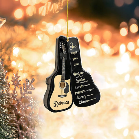 Personalized Guitar Ornament, Electric Guitar Ornament, Guitar Christmas Ornaments 2024, Acoustic Guitar Christmas Ornament, Guitar Christmas Ornaments Guitarist Gift Musical Instruments Xmas (G7)