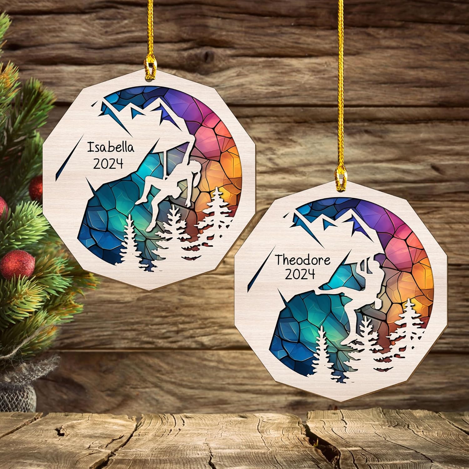 Tinoshop Personalized Rock Climber Christmas Ornament, Rock Climbing Christmas Ornaments, Rock Climbing Ornament Gifts for Rock Climber, Rock Climbing Gifts for Men Women, Gifts for Climbers (ON320)