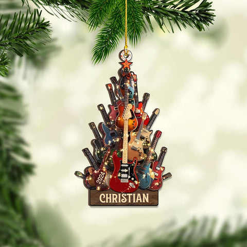Personalized Guitar Ornament, Electric Guitar Ornament, Guitar Christmas Ornaments 2024, Acoustic Guitar Christmas Ornament, Guitar Christmas Ornaments Guitarist Gift Musical Instruments Xmas (G22)