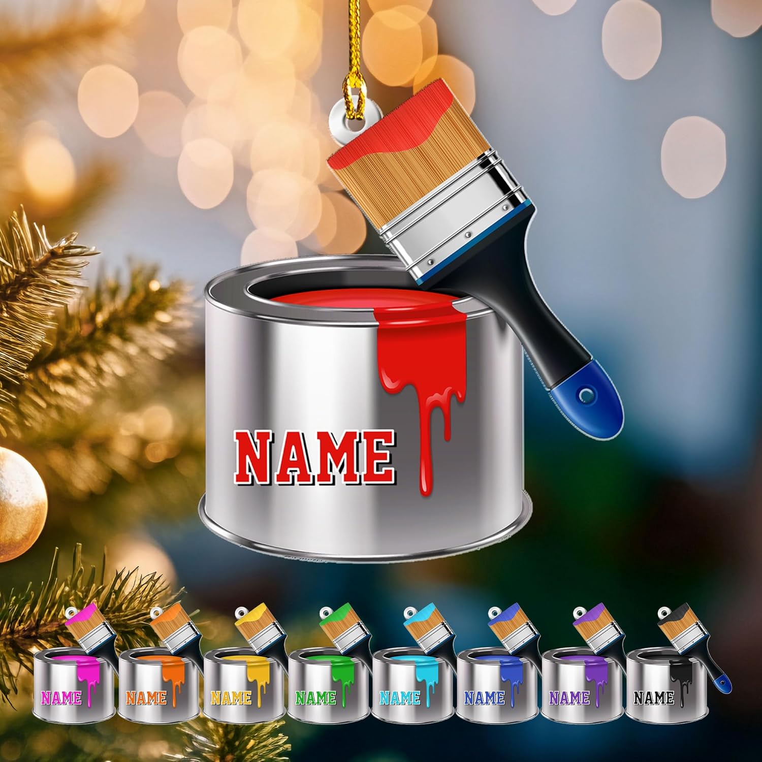 Personalized Painting Ornaments Gifts for a Painter, Painter Ornament Gift for Artist, Artist Christmas Ornament 2024, Artist Palette Christmas Ornament, Paint Brush Ornament for Painter (ON753)