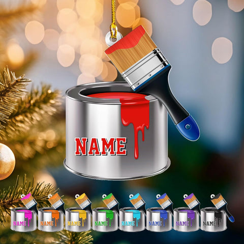 Personalized Painting Ornaments Gifts for a Painter, Painter Ornament Gift for Artist, Artist Christmas Ornament 2024, Artist Palette Christmas Ornament, Paint Brush Ornament for Painter (ON753)