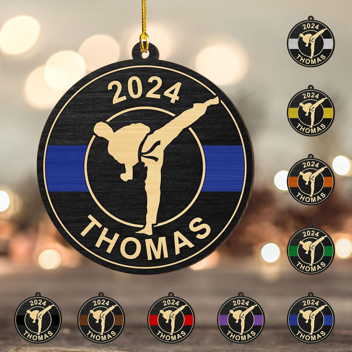 Artparel Personalized Karate Ornament Karate Uniform Ornaments Gifts for Karate Lovers Karate Gift Christmas Ornament 2023 Taekwondo Ornament Jiu Jitsu Ornament Gift for Karate (KRT10)