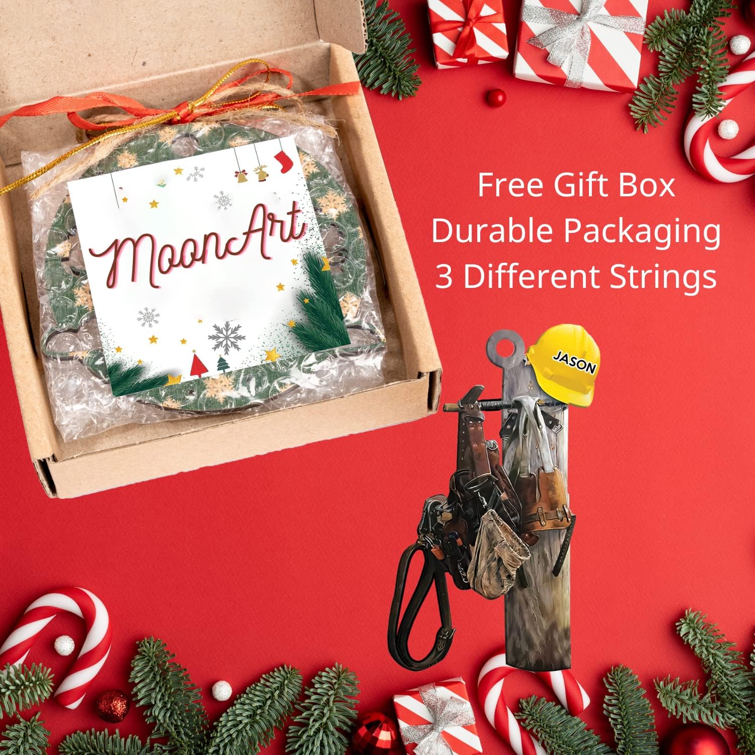 Personalized Lineman Ornaments Lineman Gifts Linemen Ornaments Linemen Gifts Custom Name Lineman Christmas Ornaments Custom Lineman Tool Set Flat Christmas Ornament, Lineman Lover Fan (1, LM2)