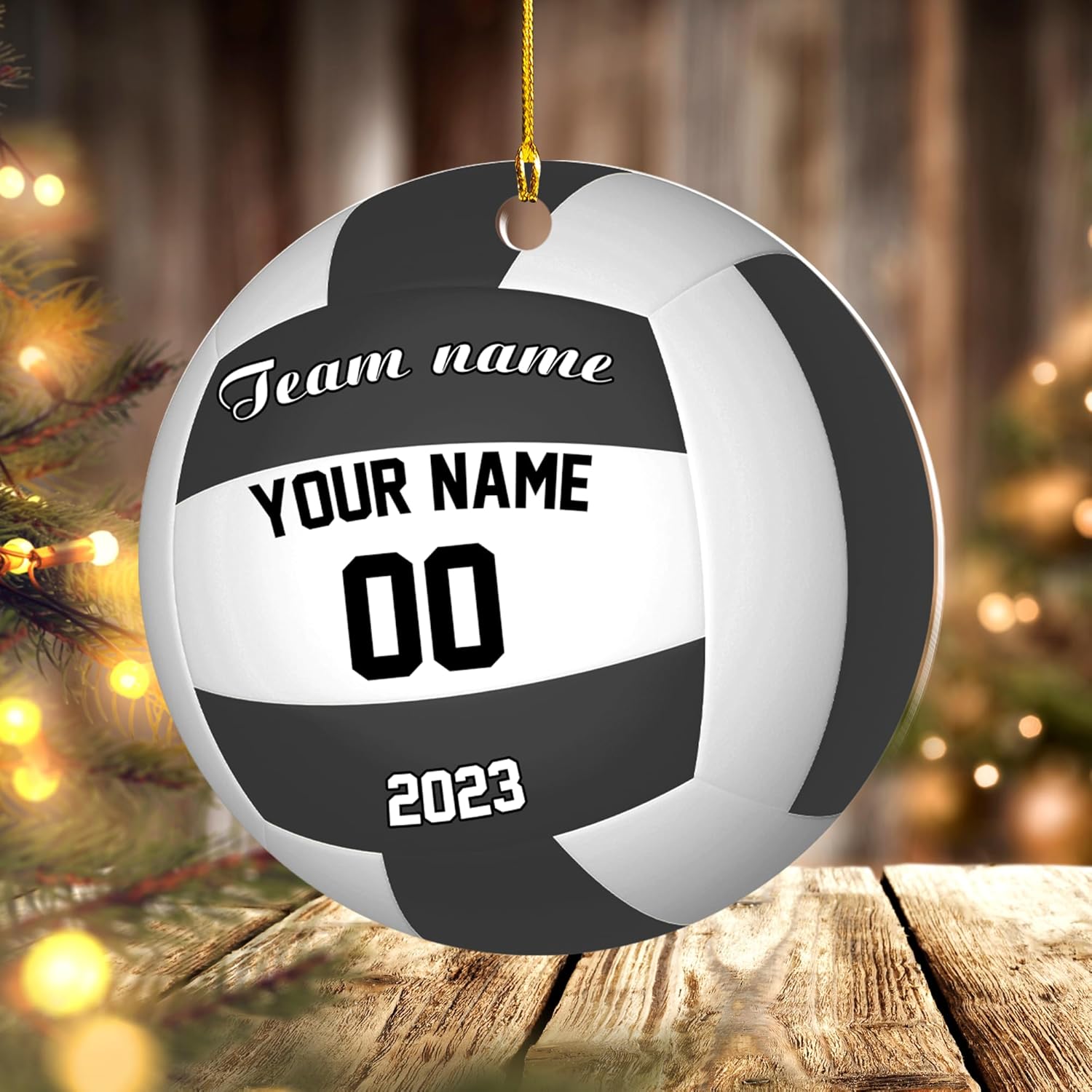 mostprints Personalized Volleyball Ornament, Volleyball Christmas Ornament, Beach Volleyball Gift for Volleyball Players Volleyball Ornament Christmas Tree Volleyball Team Gifts (V12)