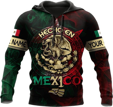 Personalized Name Mexican Hoodie 3D, Customized Mexican Hoodies for Men, Unisex Mexico Hoodie, Mexico Hoodies for Men, Women