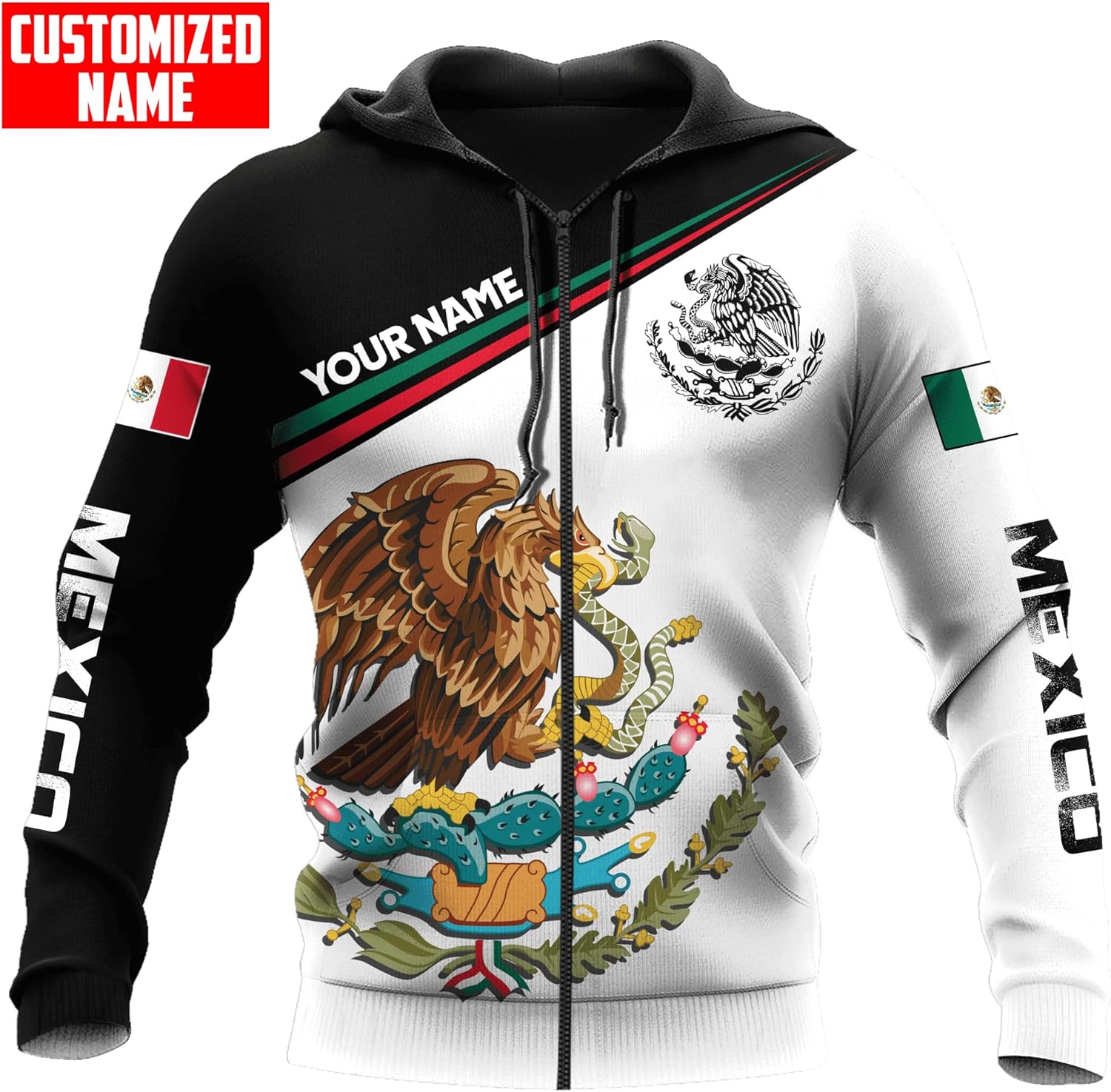 Personalized name mexico hoodie, custom name mexico hoodies for men Unisex Hoodie, T Shirt, Zip Up Hoodie, Sweatshirt For Men AD1023 Multicolor