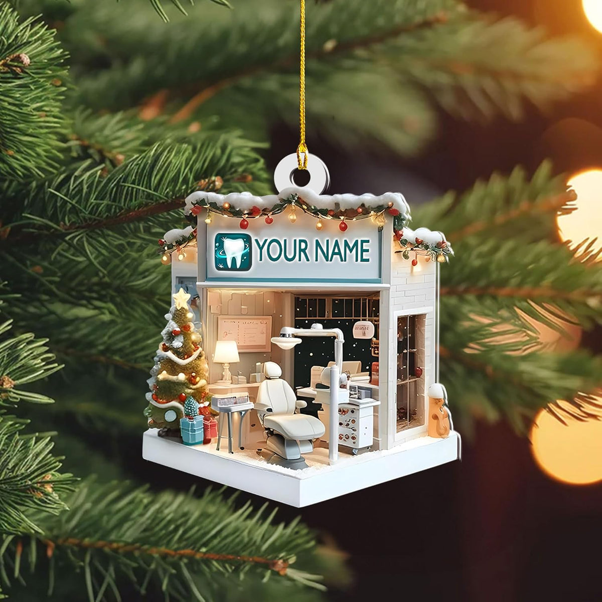 Mostefy Personalized Dentist Christmas Ornaments 2024, Dental 2D Flat Printed Acrylic Ornament, Dentist Xmas, Dentist Hanging Ornament, Custom Dentist (Style 7)