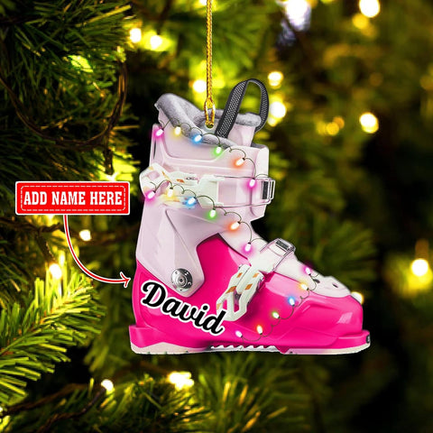 AOVL Custom Ski Ornament Skiing Christmas Ornaments Ski Christmas Tree Ornaments Ski Christmas Ornament Skier Ornaments for Christmas Tree 2024 Skiing Ornament (OSK2)