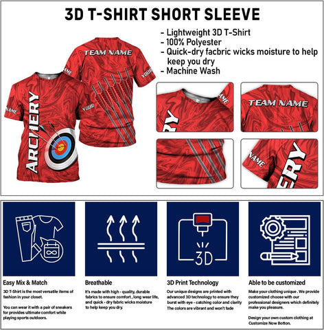 MoonArt Personalized Archery Shirt 3D Archery Target Archery Shirts for Men Women Archer Archery Lovers Bow Archer Sportwear