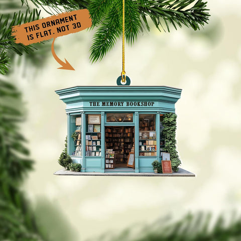 Personalized Bookshop Ornament 2024, Christmas Bookstore Ornament, Gift for Book Lovers, Christmas Book Tree Ornament Book Worm Ornaments, Bookish Ornament, Librarian Xmas 2D Flat Decoration (B7)