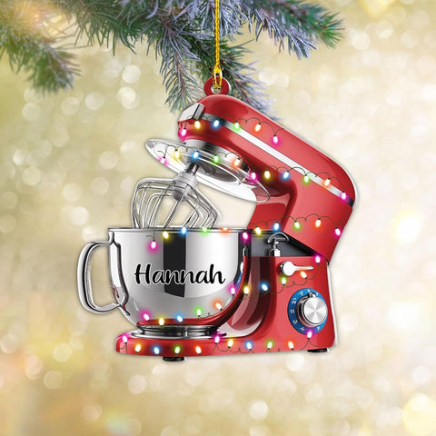 Custom Baking Mixer Lights 2D Flat Ornament Customized Stand Mixer Mica Christmas Ornaments Love Cooking Xmas Keepsake Gift Ideas Gifts for Chef Lovers Gift (CBM10)