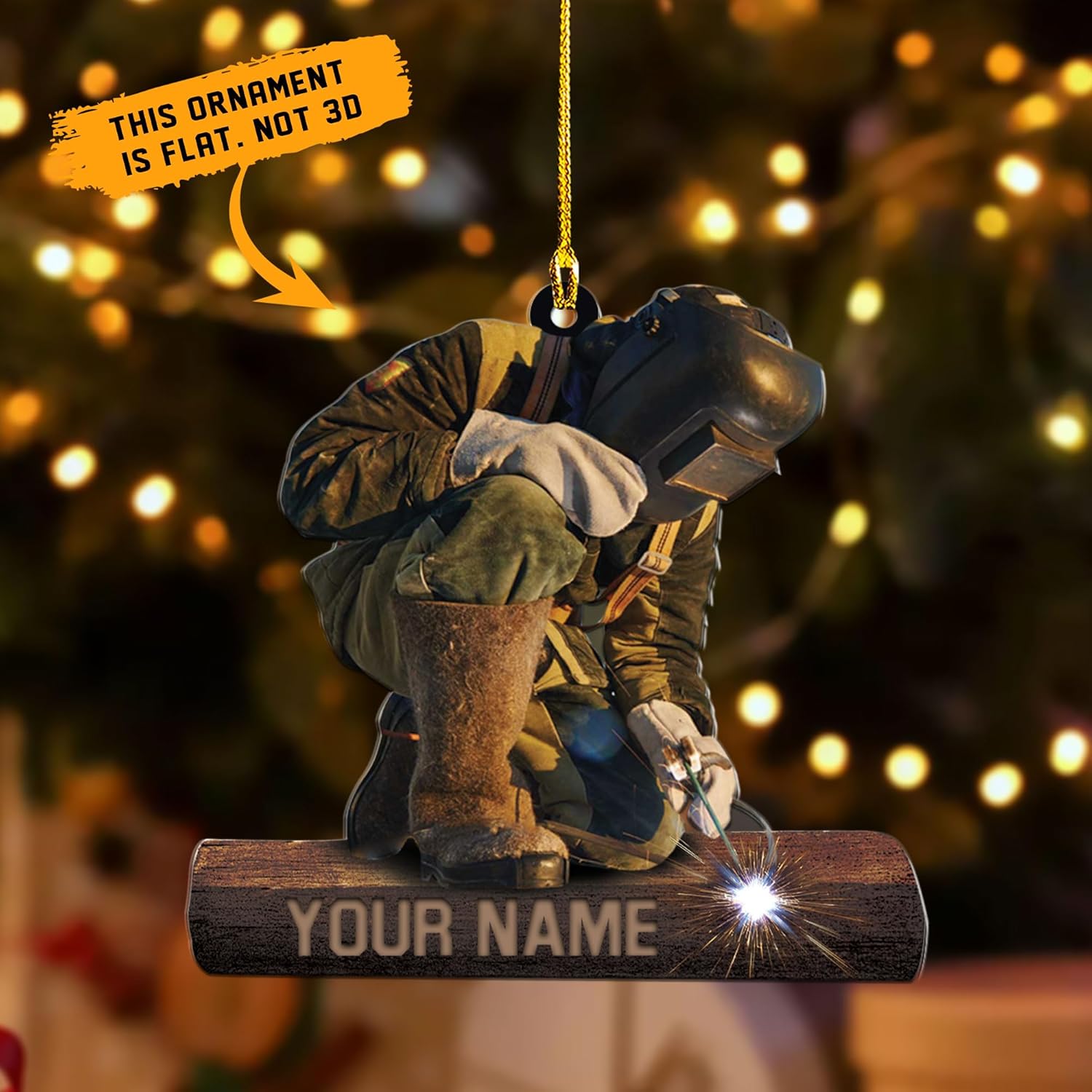 mostprints Personalized Welder Ornament, Custom Welder Ornaments Welding Ornaments Flat Two Sided Hanging Plastic Ornaments Welder Gift Christmas Ornament Hanging Decorations Ornament (WD2)