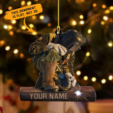 mostprints Personalized Welder Ornament, Custom Welder Ornaments Welding Ornaments Flat Two Sided Hanging Plastic Ornaments Welder Gift Christmas Ornament Hanging Decorations Ornament (WD2)