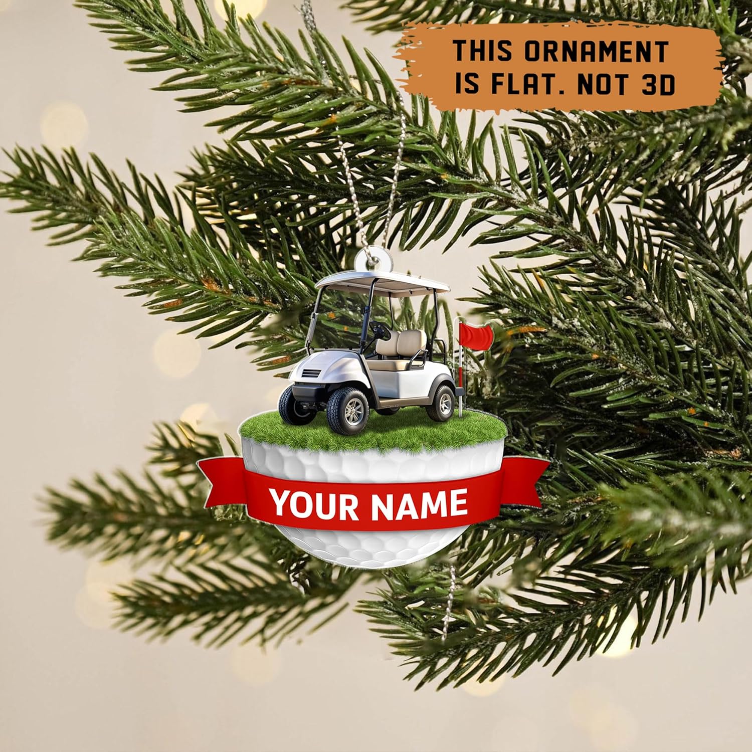 Personalized Golf Ornament, Golf Christmas Ornaments, Golf Ornaments for Christmas Tree, Christmas Ornaments Golf Decorations, Golf Cart Ornament Hanging Decor, Golf Ball Christmas Ornaments (ON798)