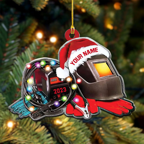 mostprints Personalized Welder Ornament, Custom Welder Ornaments Welding Ornaments Flat Two Sided Hanging Plastic Ornaments Welder Gift Christmas Ornament Hanging Decorations Ornament (WD3)