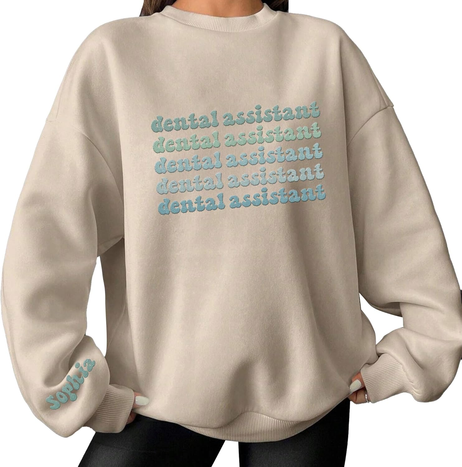 Leeprints Personalized Embroidered Sweater, Dental Assistant & Hygienist Gift, Nurse Hoodie