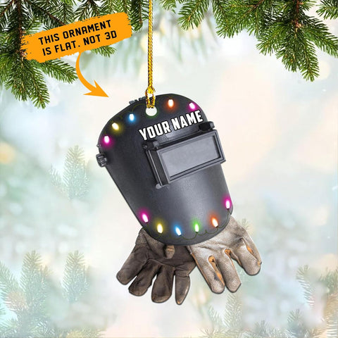 mostprints Personalized Welder Ornament, Custom Welder Ornaments Welding Ornaments Flat Two Sided Hanging Plastic Ornaments Welder Gift Christmas Ornament Hanging Decorations Ornament (WD4)