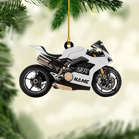 Artparel Custom Motorcycle Ornaments 2024 Motorcycle Ornaments for Christmas Tree Personalized Dirt Bike Ornament Motocross Christmas Ornament Biker Ornament (MC11)