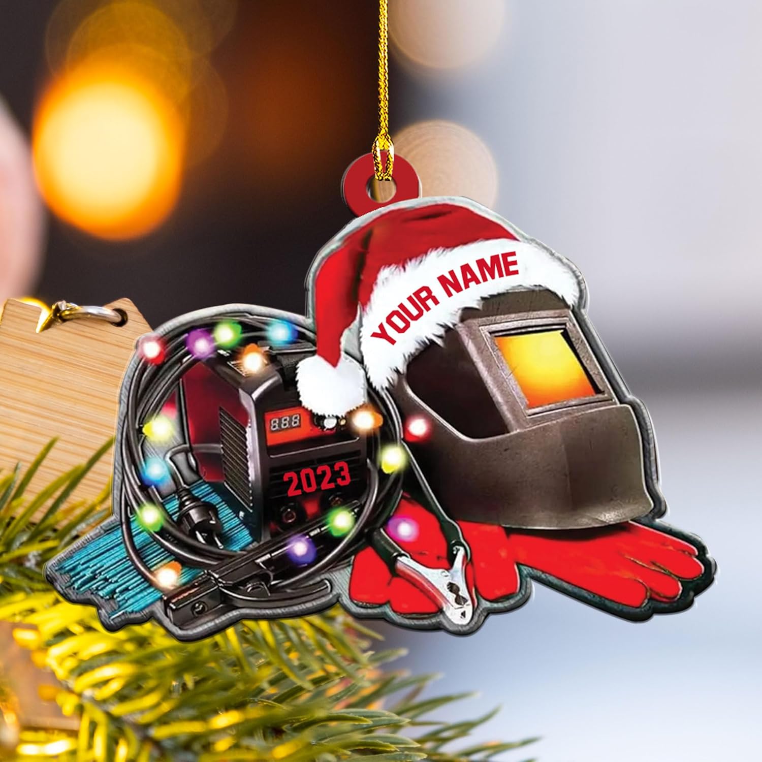 mostprints Personalized Welder Ornament, Custom Welder Ornaments Welding Ornaments Flat Two Sided Hanging Plastic Ornaments Welder Gift Christmas Ornament Hanging Decorations Ornament (WD3)
