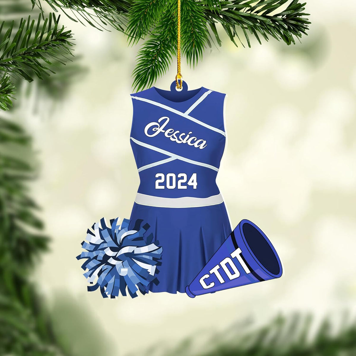 AOVL Personalized Cheerleader Ornaments Cheerleader Cheerleading Lovers Ornaments Cheerleading Ornament Gift for Cheerleader Christmas 2023 Cheer Cheerleader Ornaments Xmas (Cheer 7)