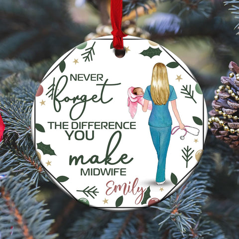 MAPrints Personalized Obstetrician Or Midwife Christmas Ornament, Midwife Christmas Ornament, Thank You Gift for Midwife Ornament, Midwife Retirement Ornament, Midwife Appreciation Gift (MW 7)